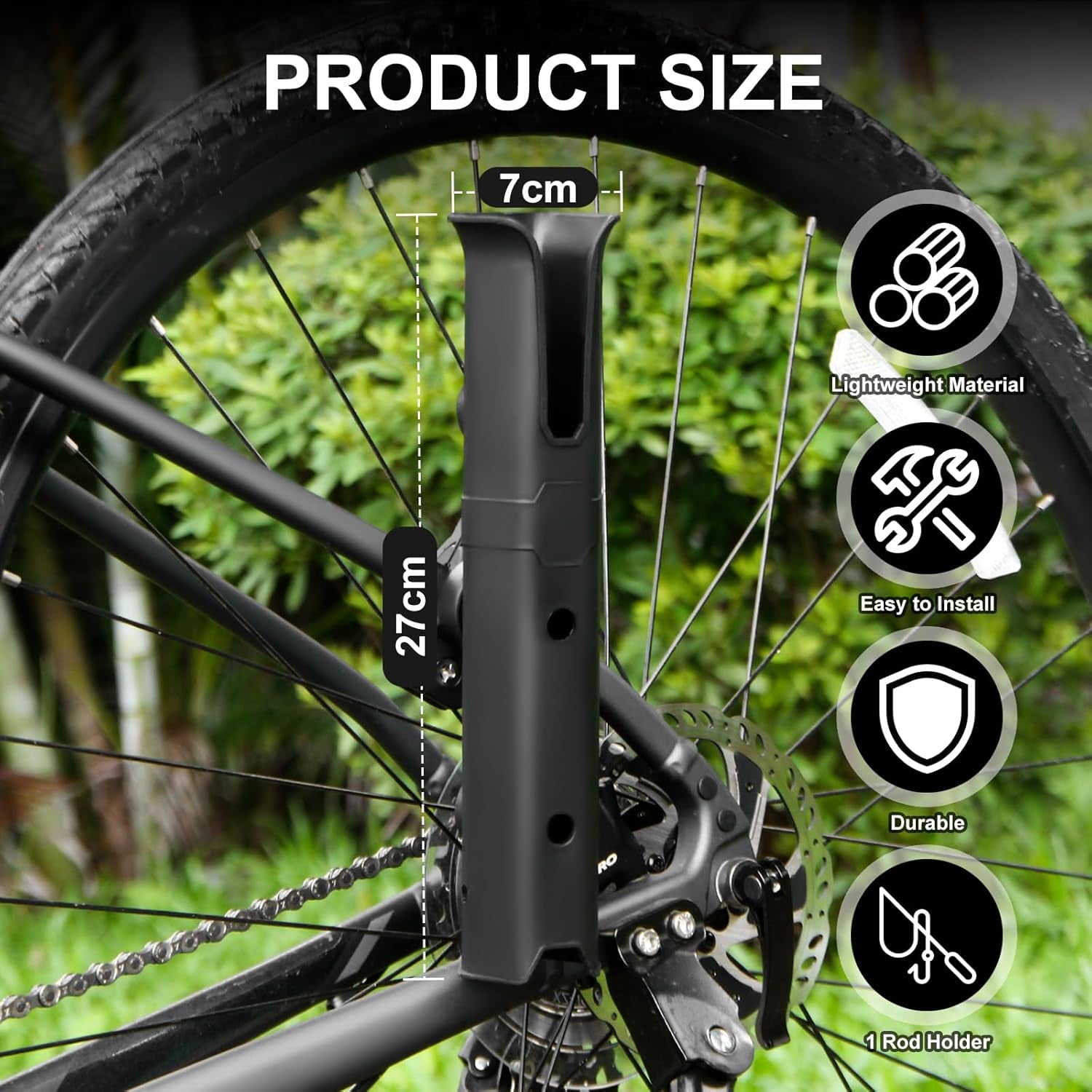 Bike Fishing Rod Holder Fishing Rod Holder for Bicycles Fishing Poles for Bike Adjustable Rod Carrier for Bicycle