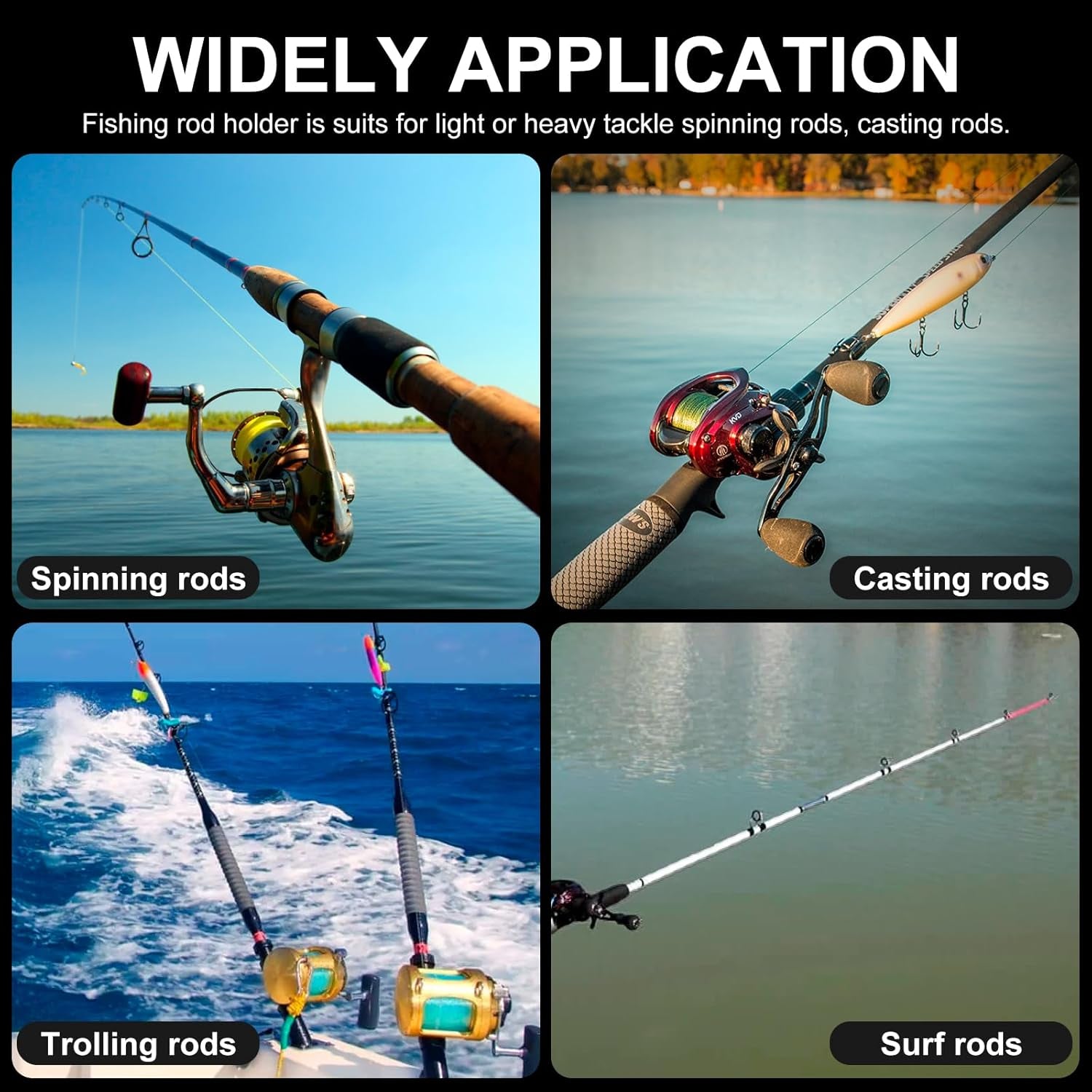 Bike Fishing Rod Holder Fishing Rod Holder for Bicycles Fishing Poles for Bike Adjustable Rod Carrier for Bicycle