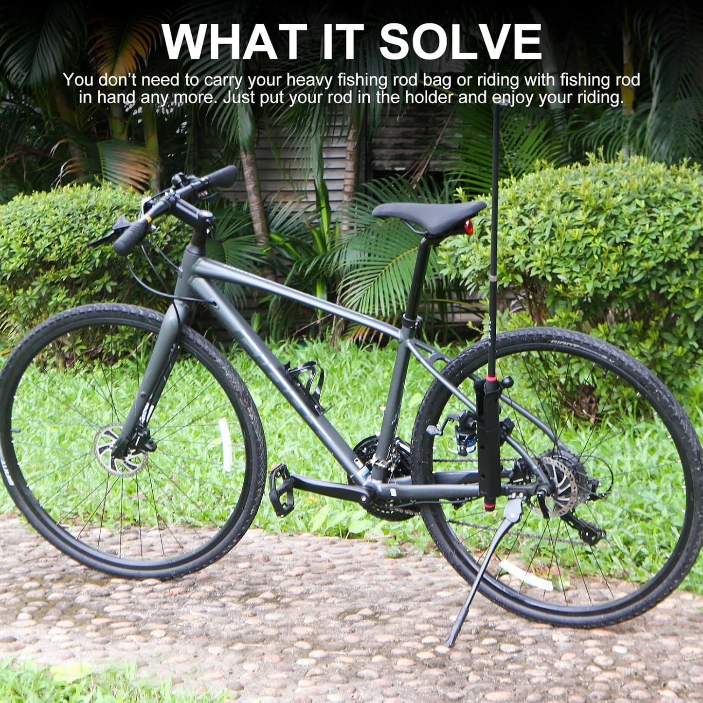 Bike Fishing Rod Holder Fishing Rod Holder for Bicycles Fishing Poles for Bike Adjustable Rod Carrier for Bicycle