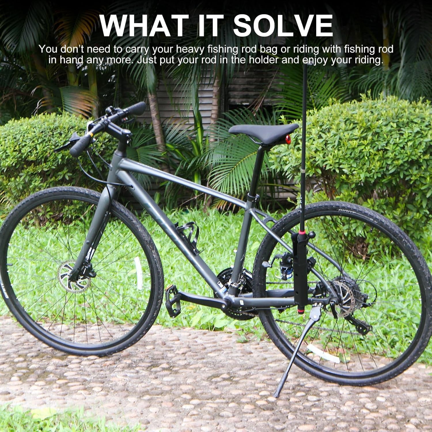 Bike Fishing Rod Holder Fishing Rod Holder for Bicycles Fishing Poles for Bike Adjustable Rod Carrier for Bicycle